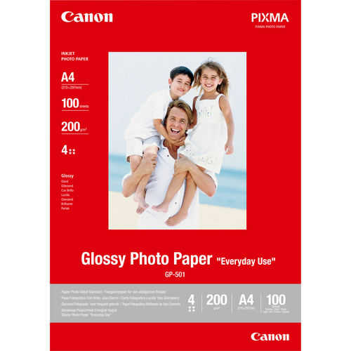 CANON GP-501 glänzend Foto Papier inkjet 200g/m2 A4 100 Blatt 1er-Pack