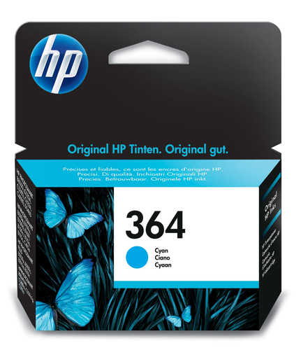 HP 364 original Ink cartridge CB318EE BA1 cyan standard capacity 3ml 300 pages 1-pack with Vivera Ink cartridge
