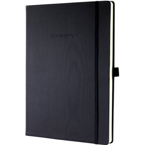 Notizbuch Conceptum - A4+, kariert, 194 Seiten, schwarz, Hardcover