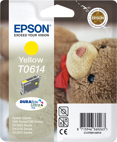 EPSON T0614 Tinte gelb Standardkapazität 8ml 250 Seiten 1-pack blister ohne Alarm